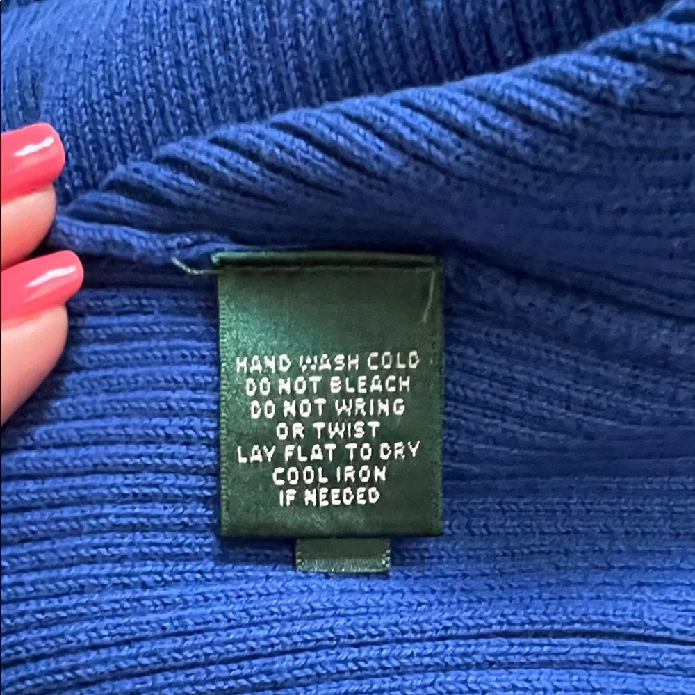 Lauren Ralph Lauren Blue Sweater with Button Detail - Picture 4 of 6